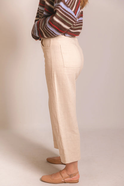 Ramie Cropped Trousers