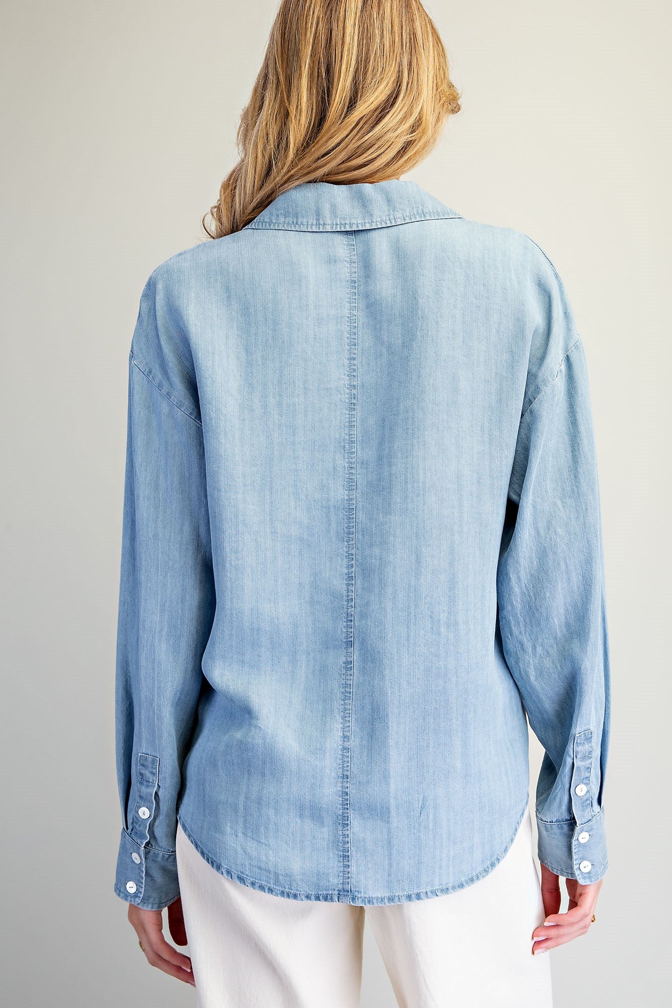 Button Down Notched Collar Shirt
