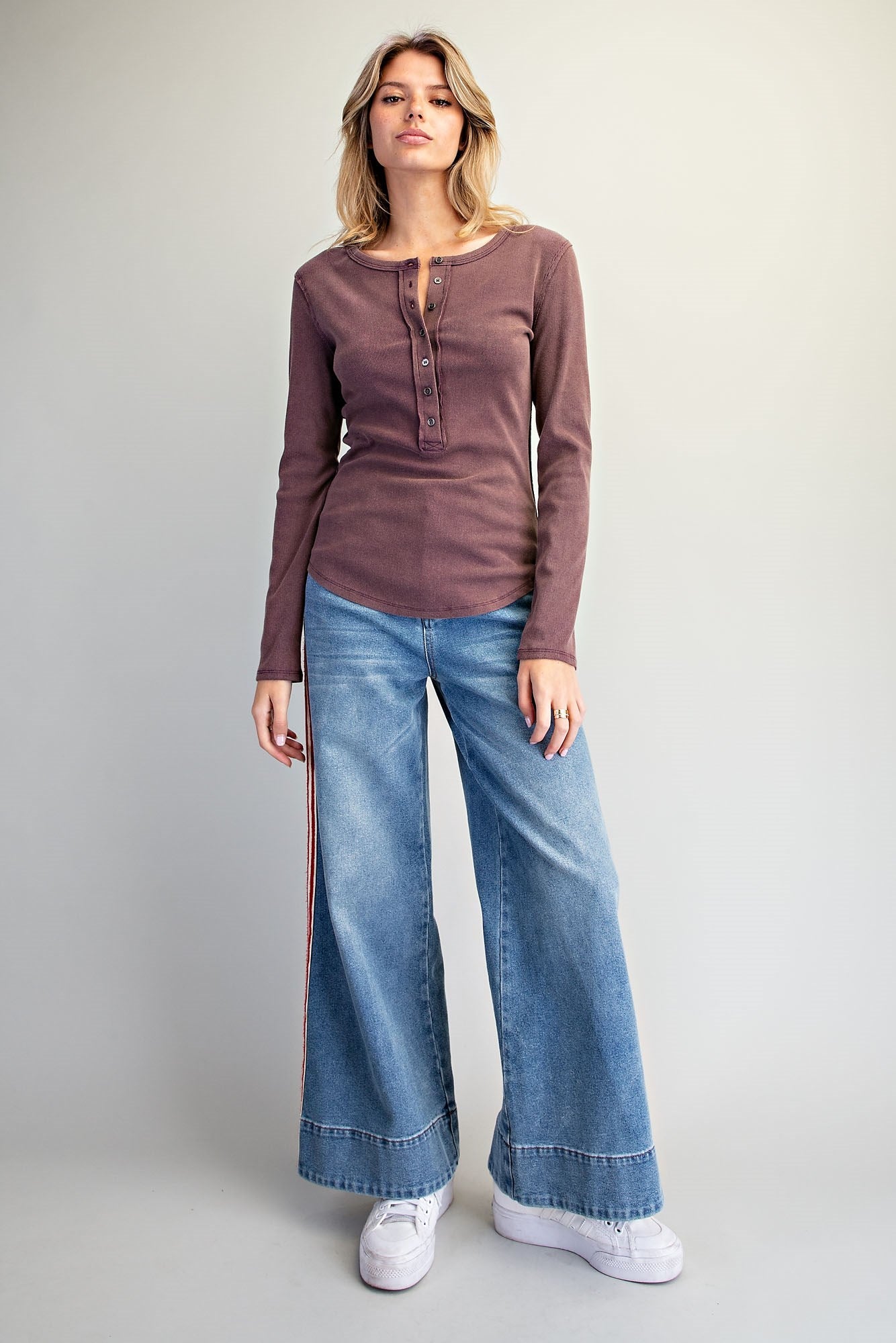 Side Striped Wide Leg Pants
