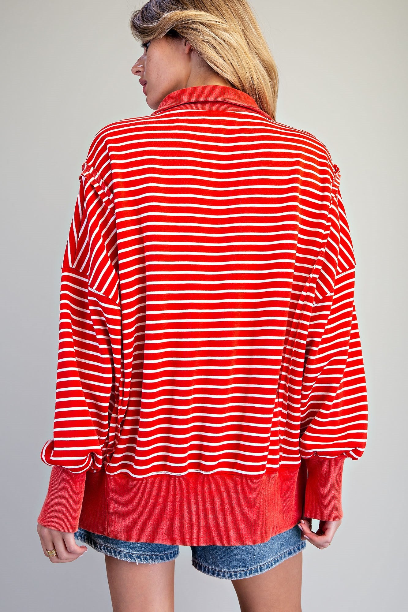 Striped Snow Washed Pullover