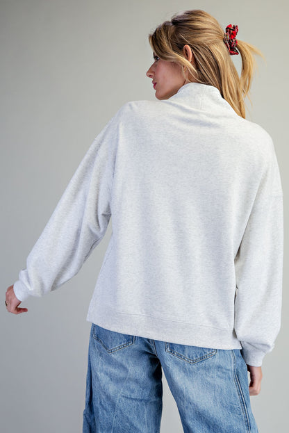 Plaid Merry Funnel Neck Sweatshirt