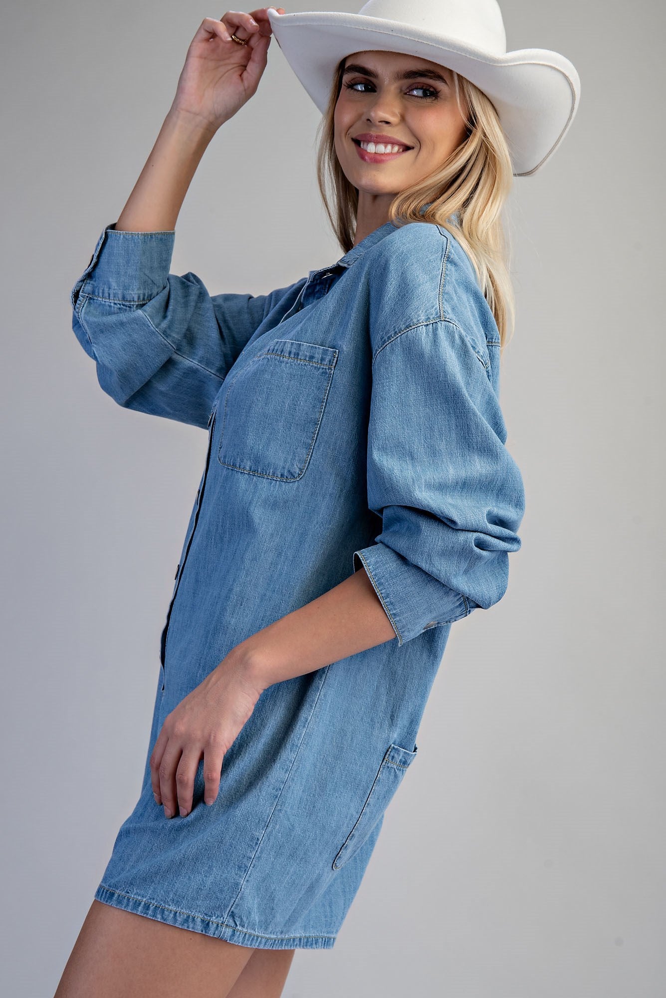 Mineral Washed Long Sleeve Romper