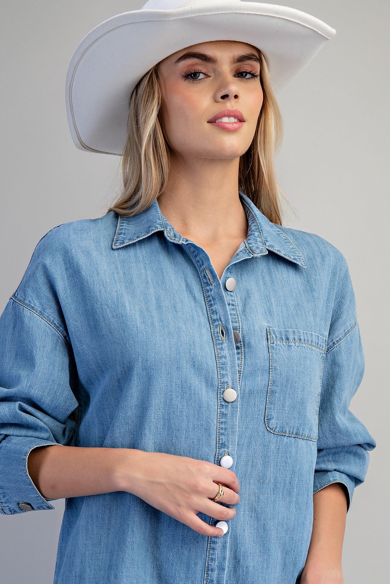 Mineral Washed Long Sleeve Romper