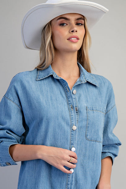 Mineral Washed Long Sleeve Romper
