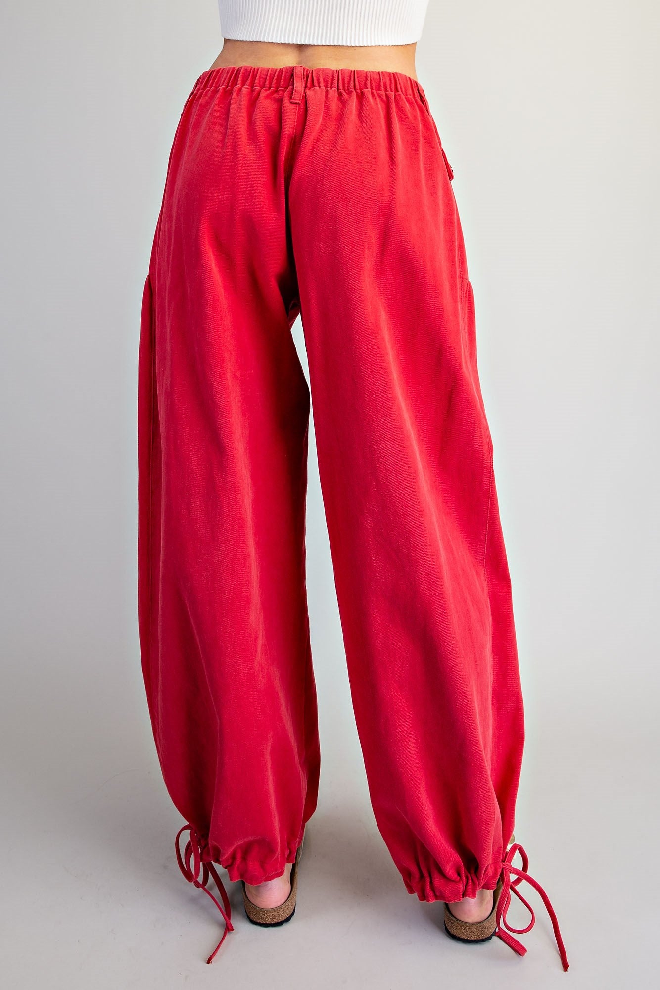 Mineral Washed Tie Cuff Pants