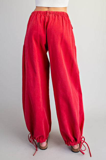 Mineral Washed Tie Cuff Pants