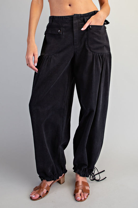 Mineral Washed Tie Cuff Pants