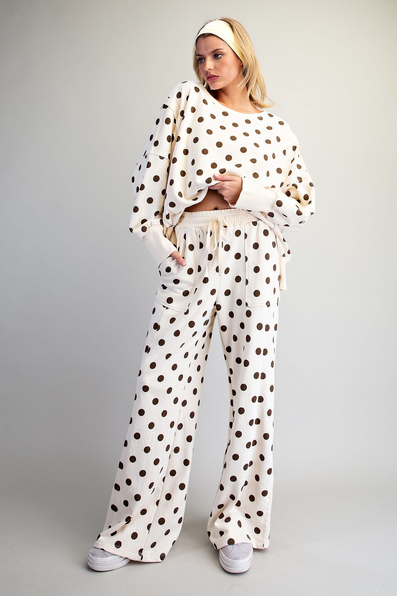 Mineral Washed Polka Dot Sweatpants