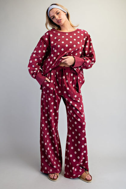 Mineral Washed Polka Dot Sweatpants
