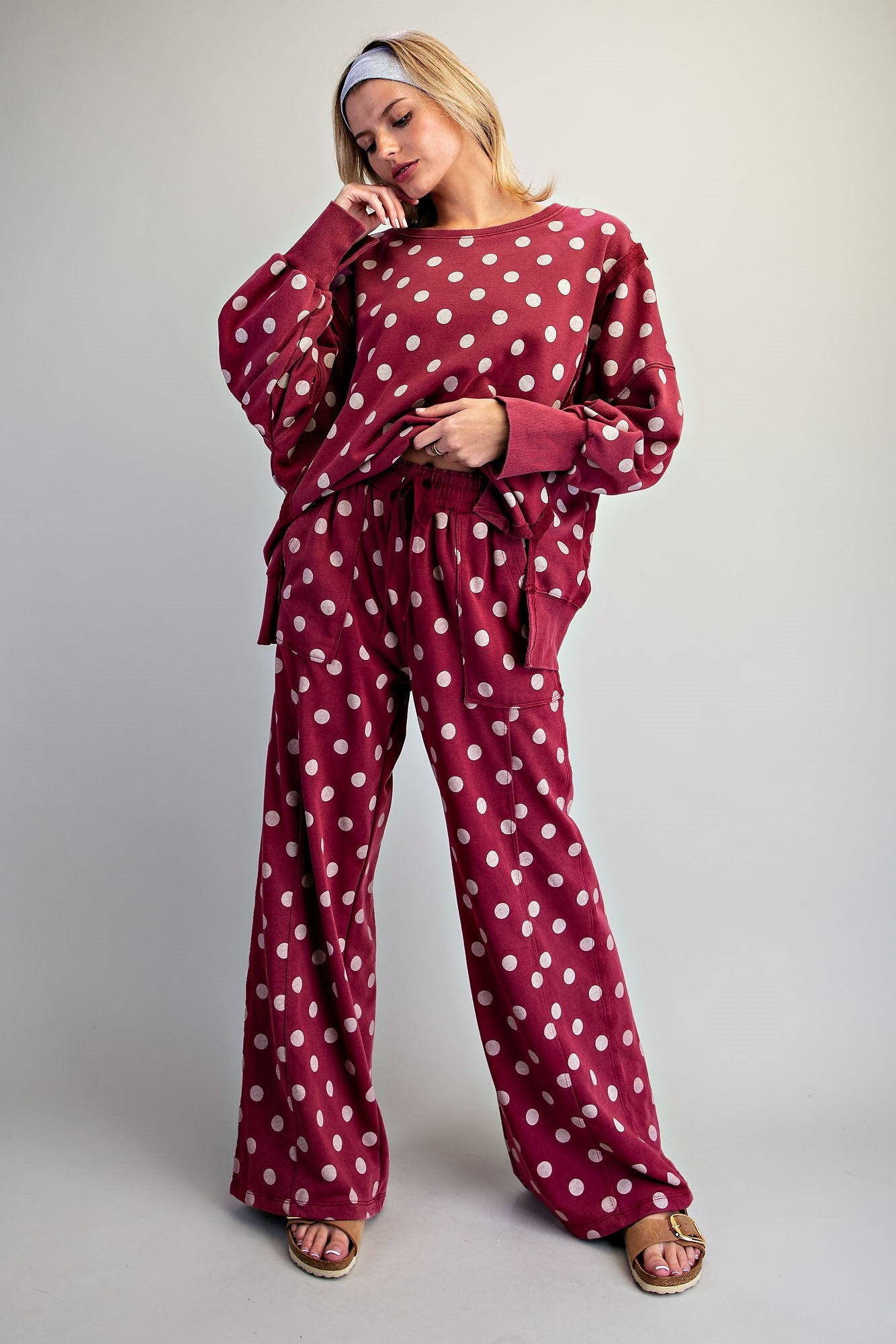Mineral Washed Polka Dot Sweatpants