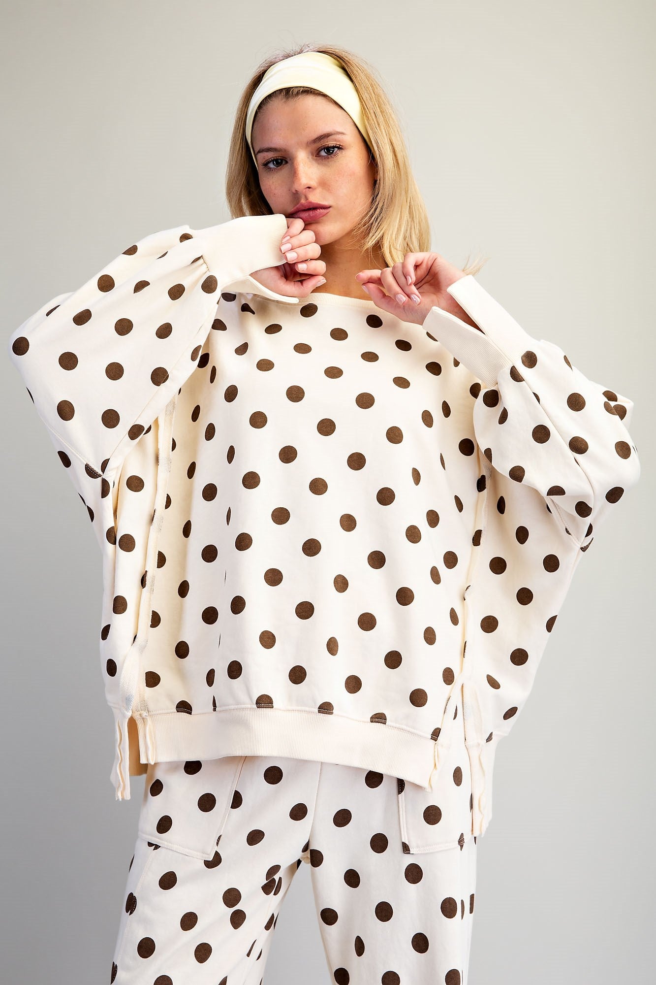Mineral Washed Polka Dot Sweatshirt