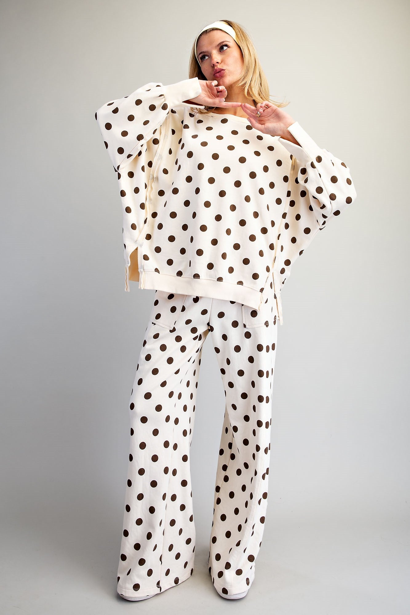 Mineral Washed Polka Dot Sweatshirt