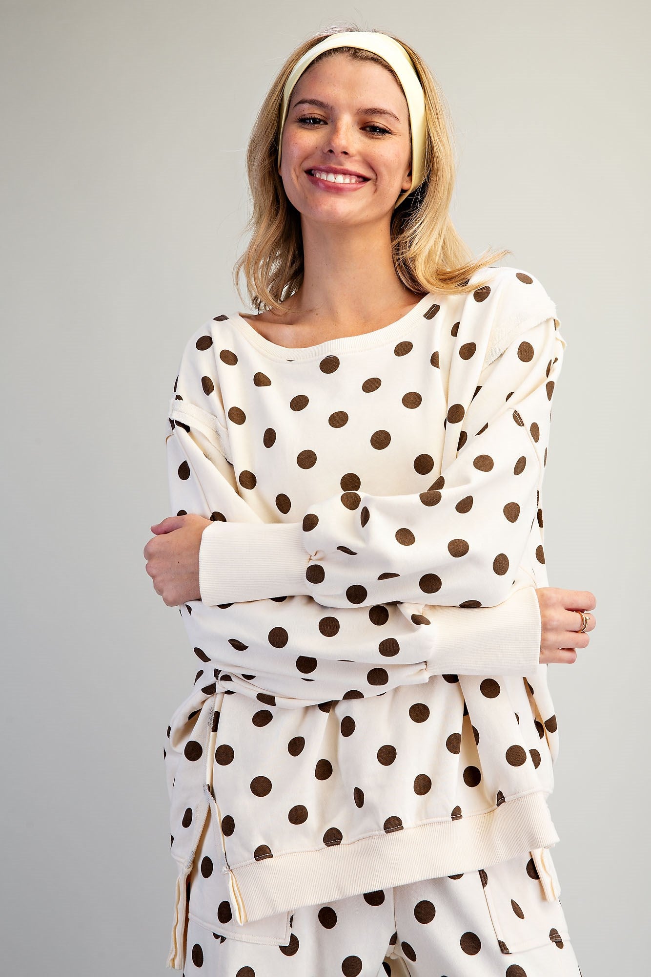 Mineral Washed Polka Dot Sweatshirt