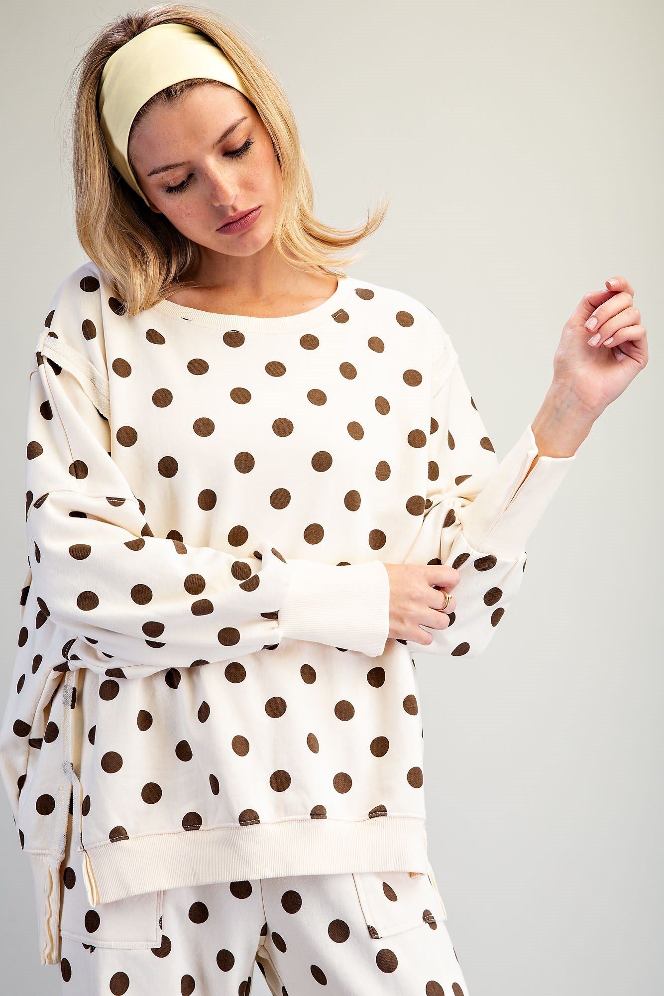 Mineral Washed Polka Dot Sweatshirt