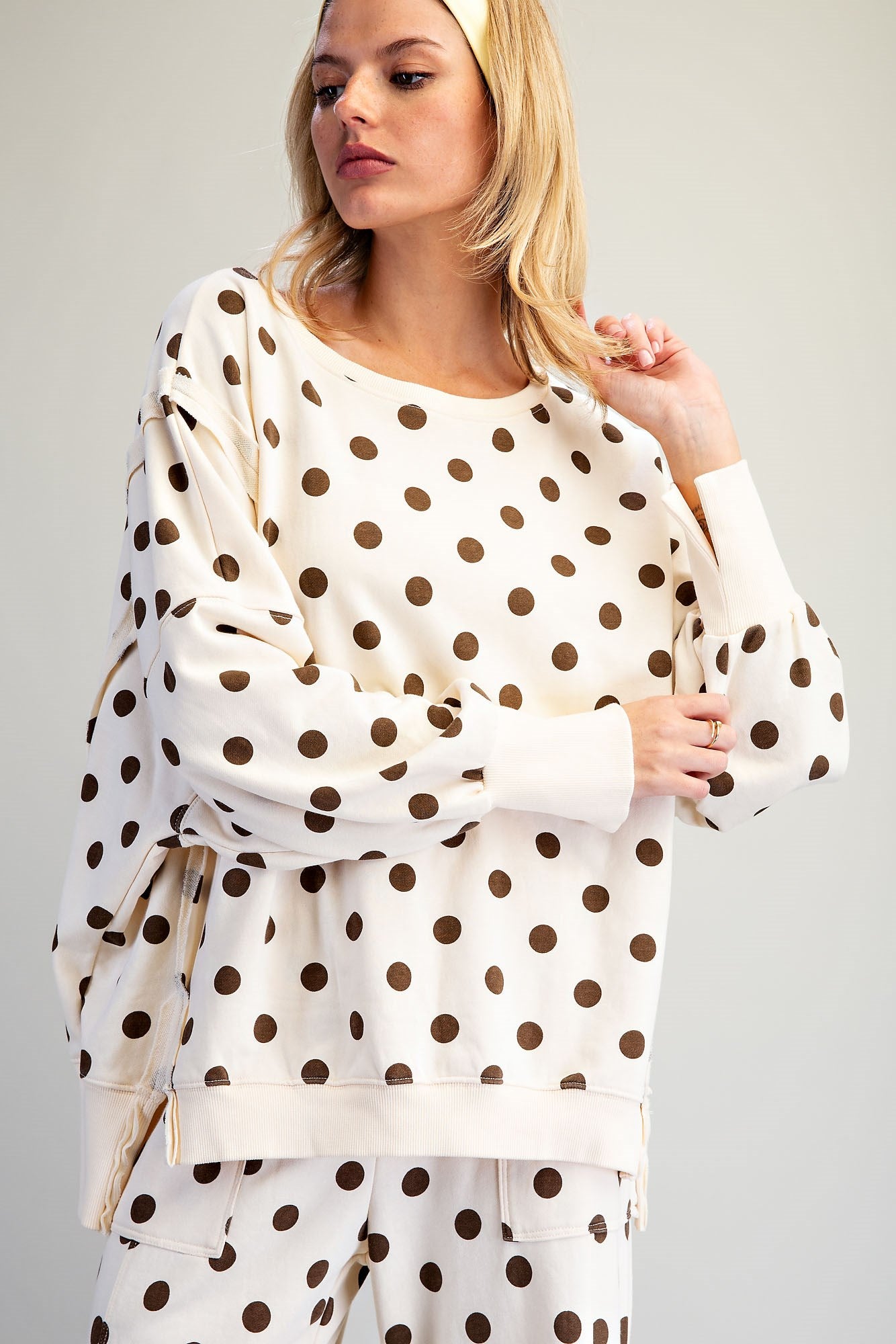 Mineral Washed Polka Dot Sweatshirt