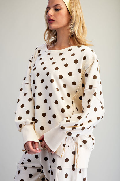 Mineral Washed Polka Dot Sweatshirt