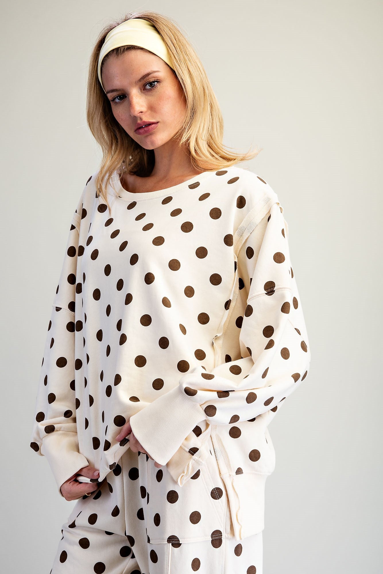 Mineral Washed Polka Dot Sweatshirt