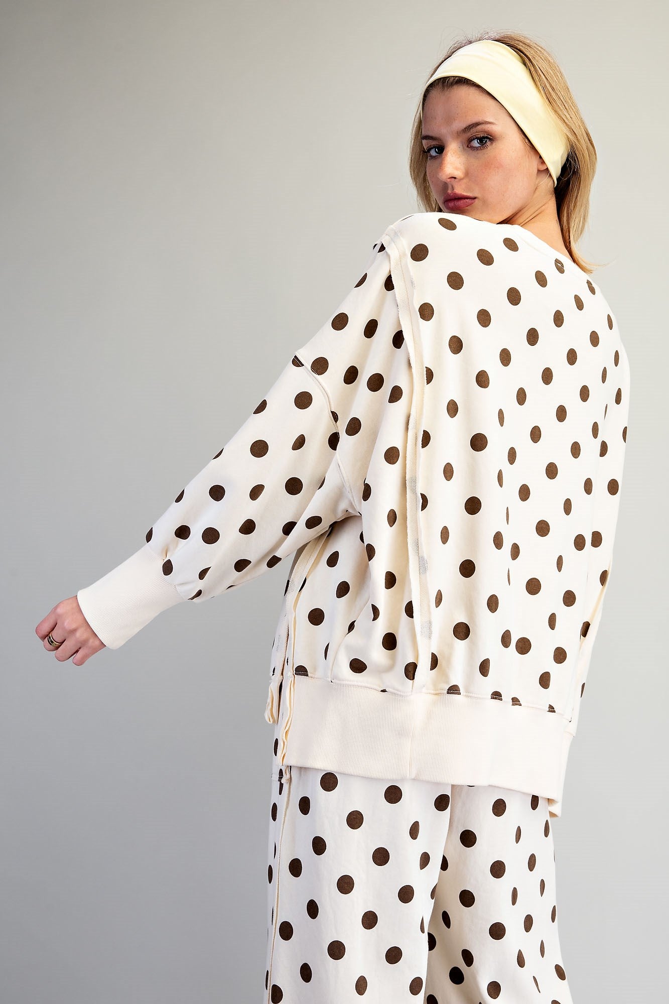 Mineral Washed Polka Dot Sweatshirt