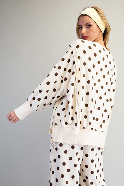 Mineral Washed Polka Dot Sweatshirt