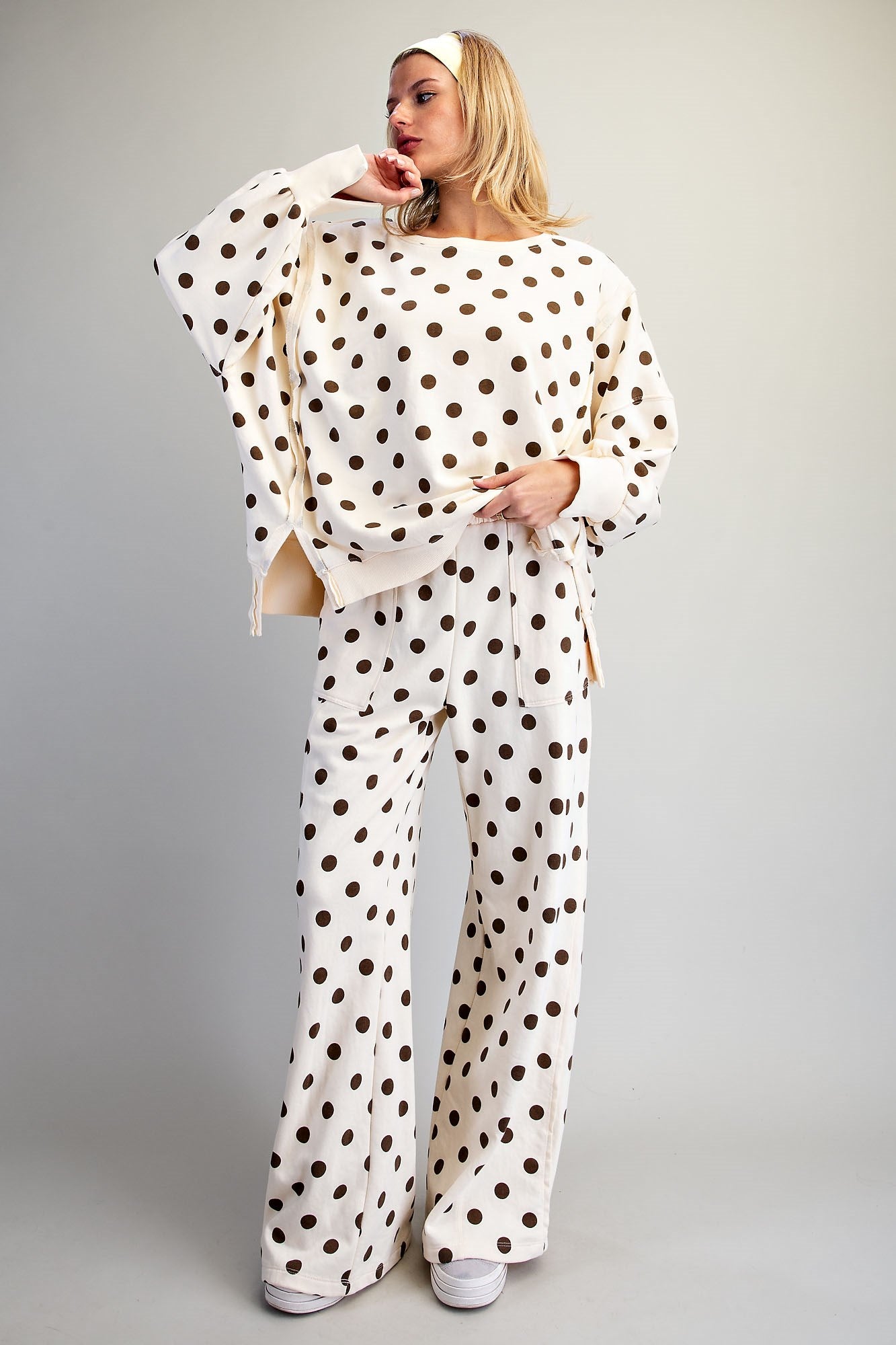 Mineral Washed Polka Dot Sweatshirt