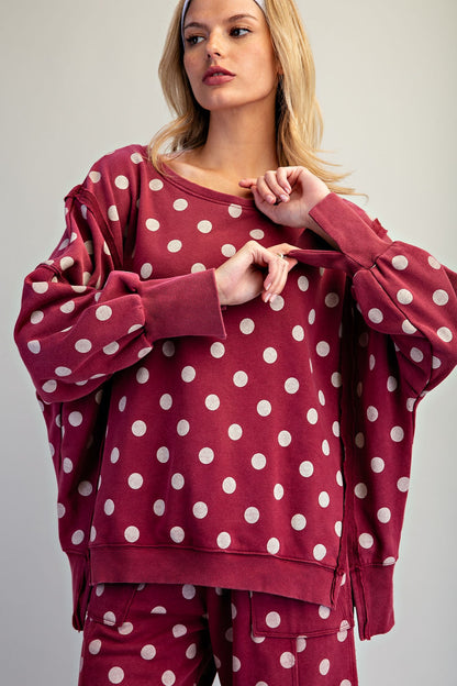 Mineral Washed Polka Dot Sweatshirt