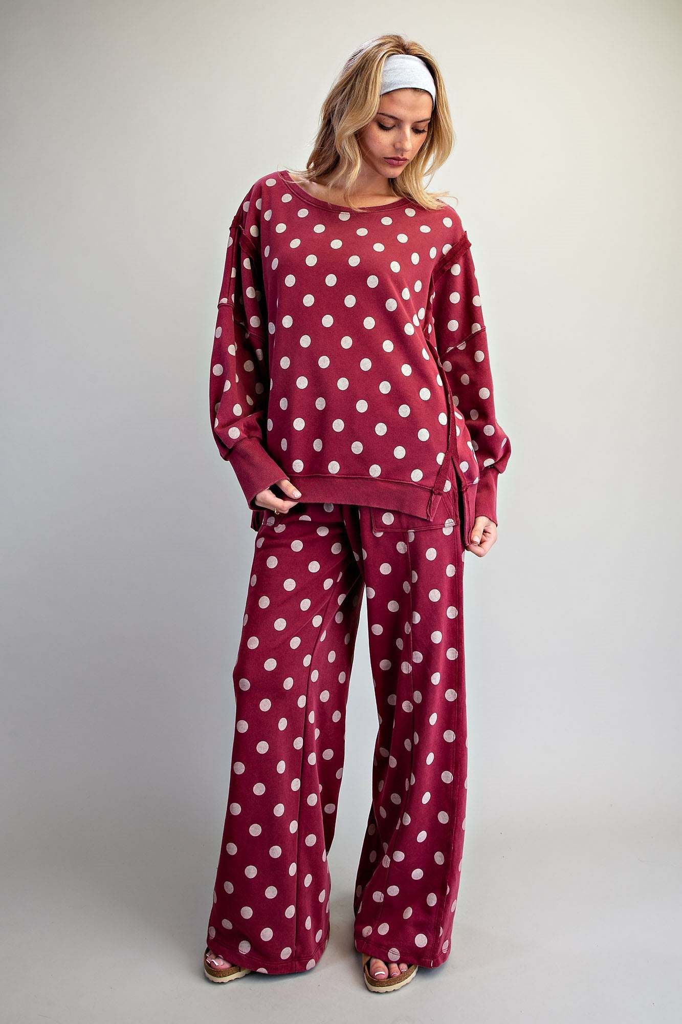 Mineral Washed Polka Dot Sweatshirt