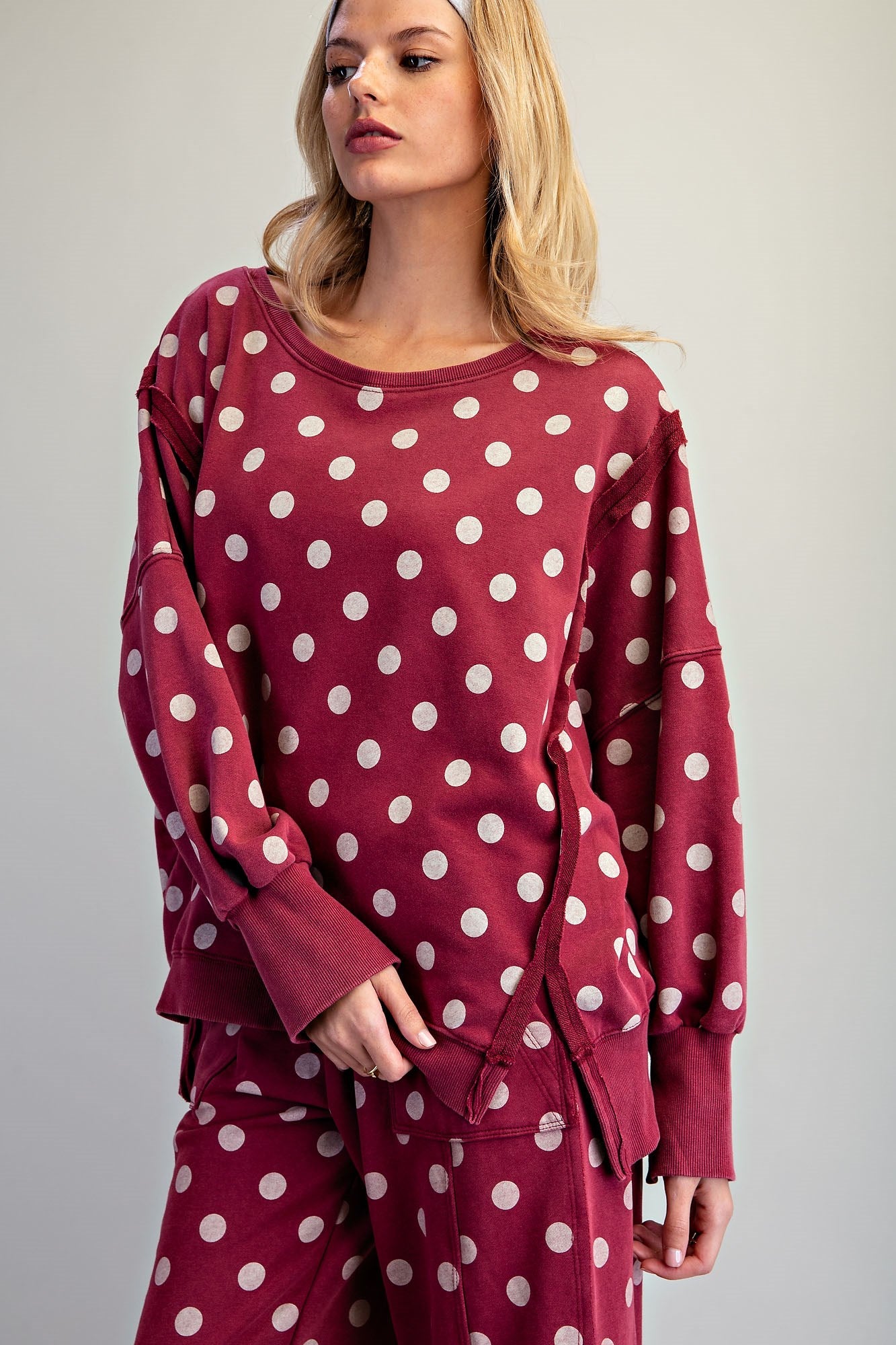 Mineral Washed Polka Dot Sweatshirt