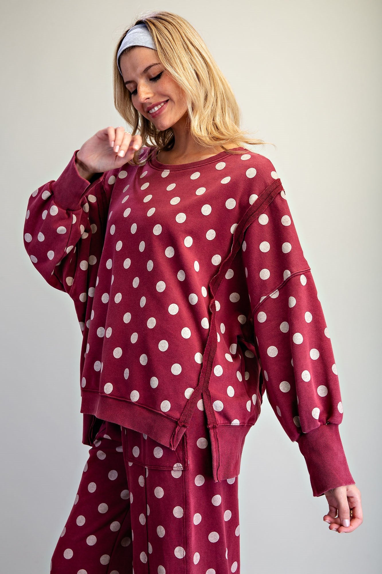 Mineral Washed Polka Dot Sweatshirt