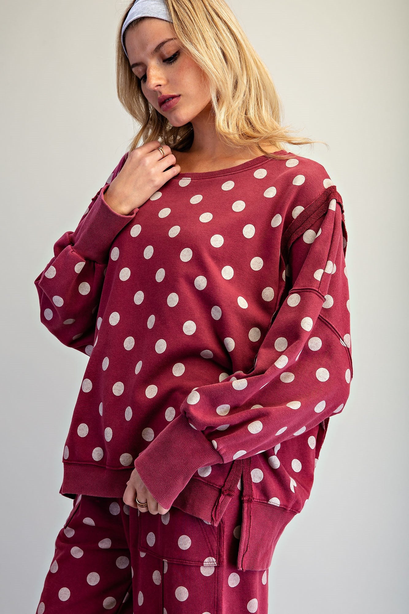 Mineral Washed Polka Dot Sweatshirt