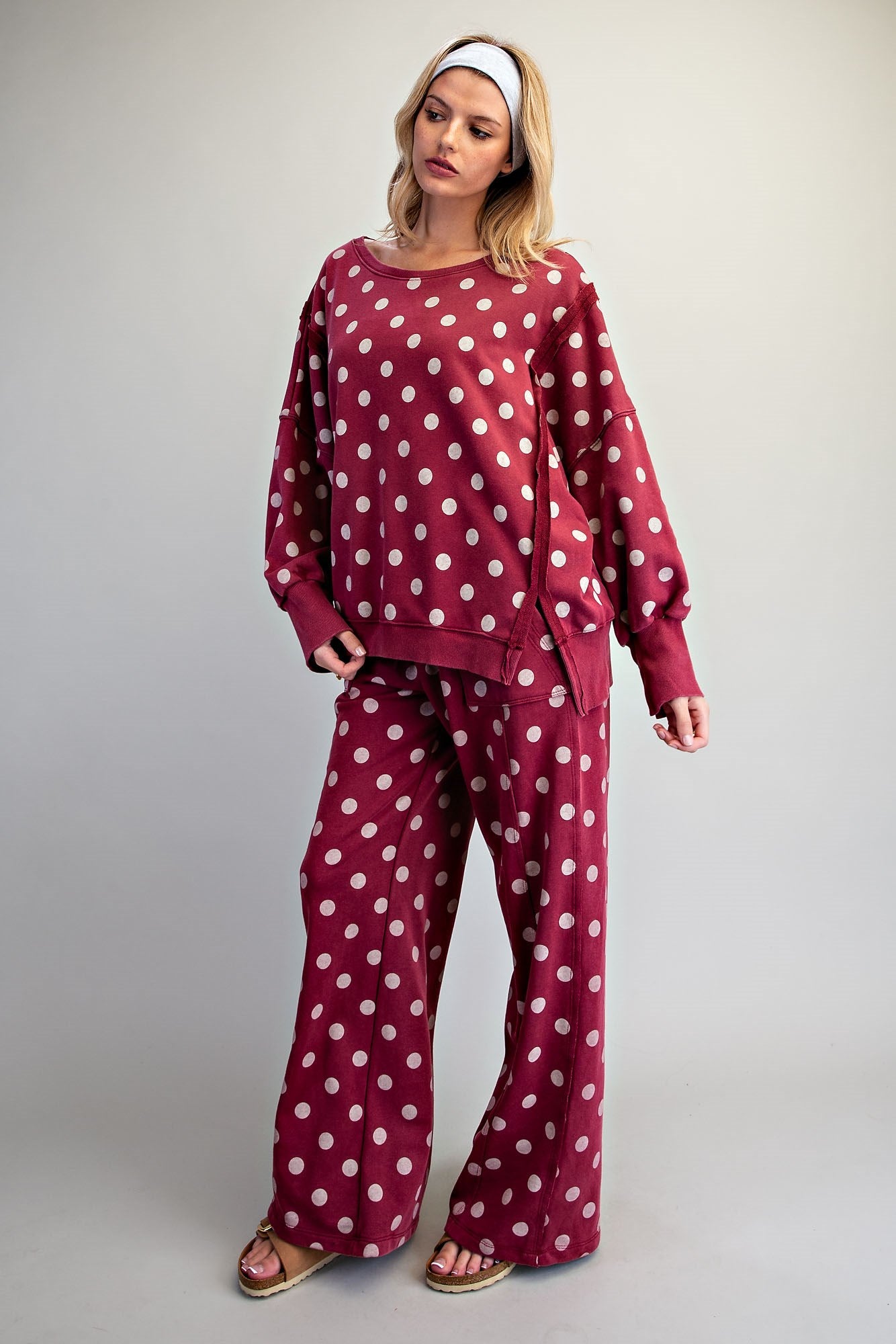 Mineral Washed Polka Dot Sweatshirt