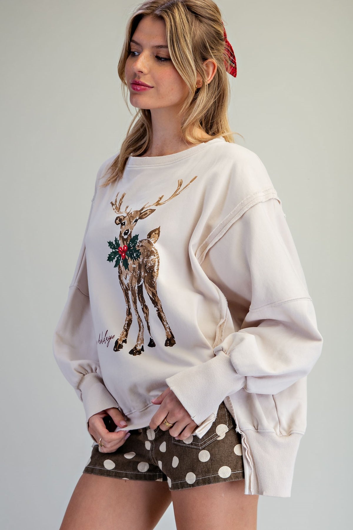 Mineral Washed Reindeer Sweatshirt