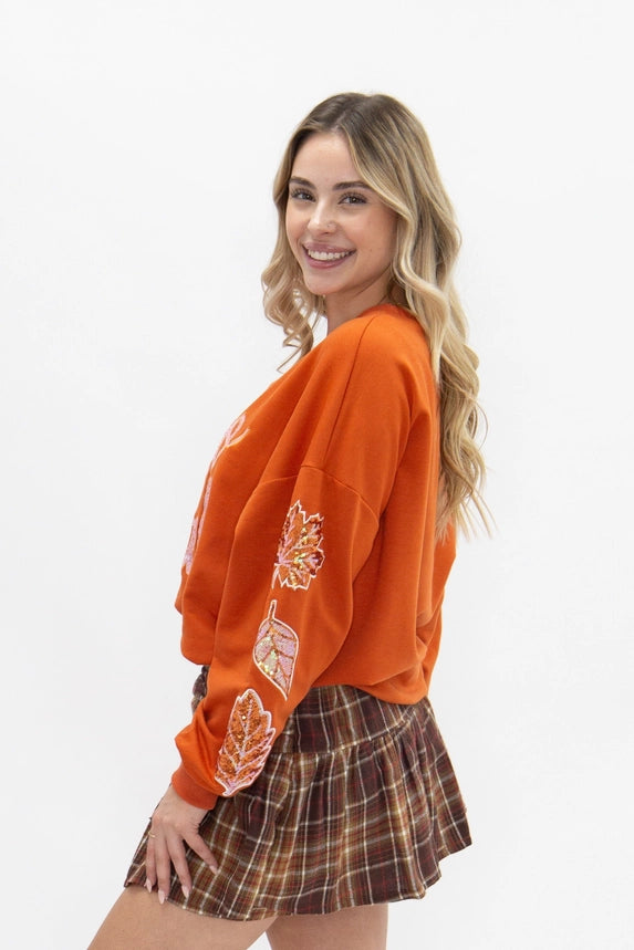 Sequin Hello Fall Top