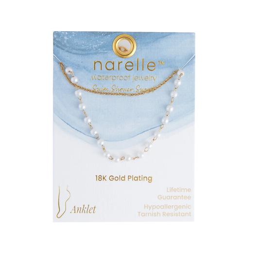 Narelle Pearl and Chain Anklet Set