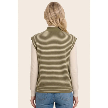 Button Detailed Striped Sweater