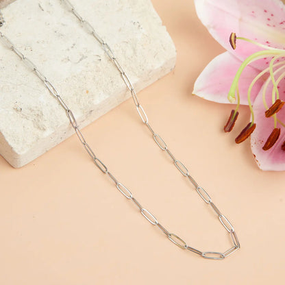 Narelle Silver Paperclip Chain 18" Waterproof Necklace