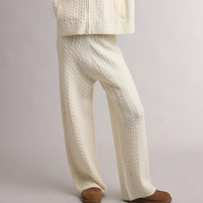 Elastic Waist Cable Knit Pants
