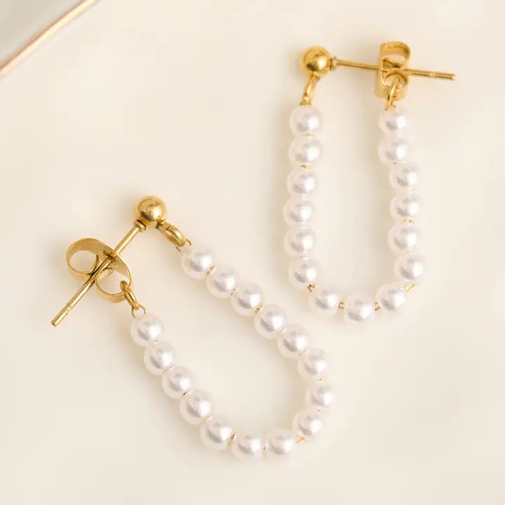 Narelle Waterproof Genuine Freshwater Pearl Dangle Earrings