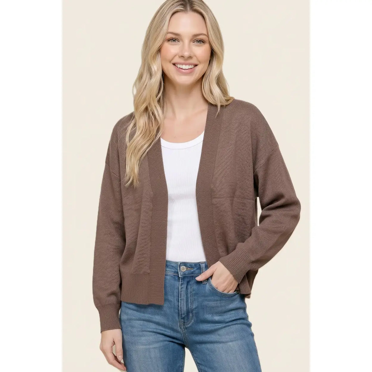 Solid Thick Sweater Cardigan