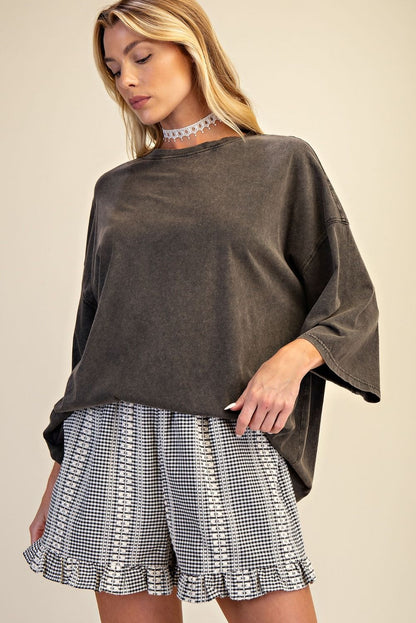 Washed Cotton Jersey Loose Fit Top