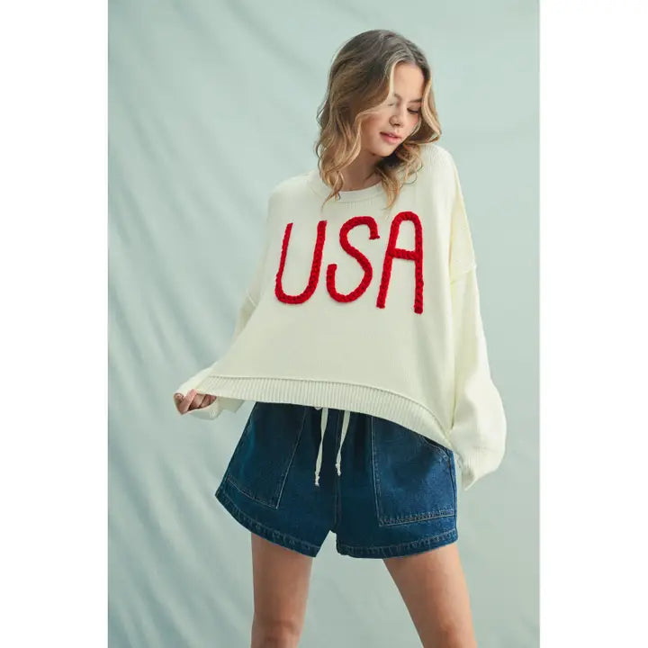 Braided USA Knit Sweater