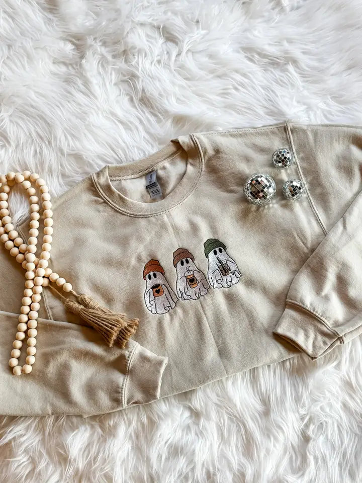 Ghost Trio Embroidered Crew