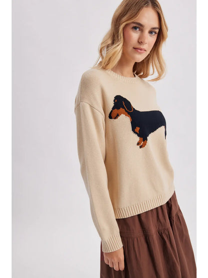 Dachshund Dog Graphic Knit Sweater