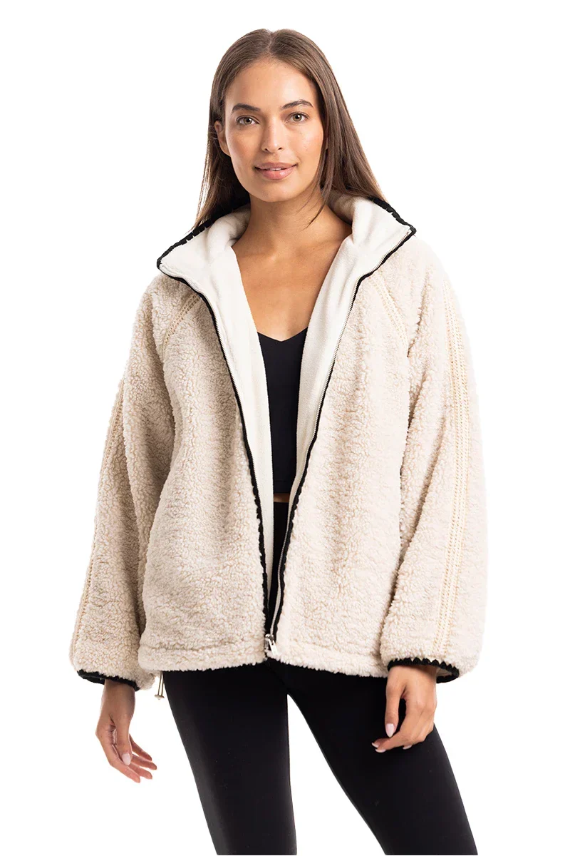 Sherpa Lace Trim Jacket