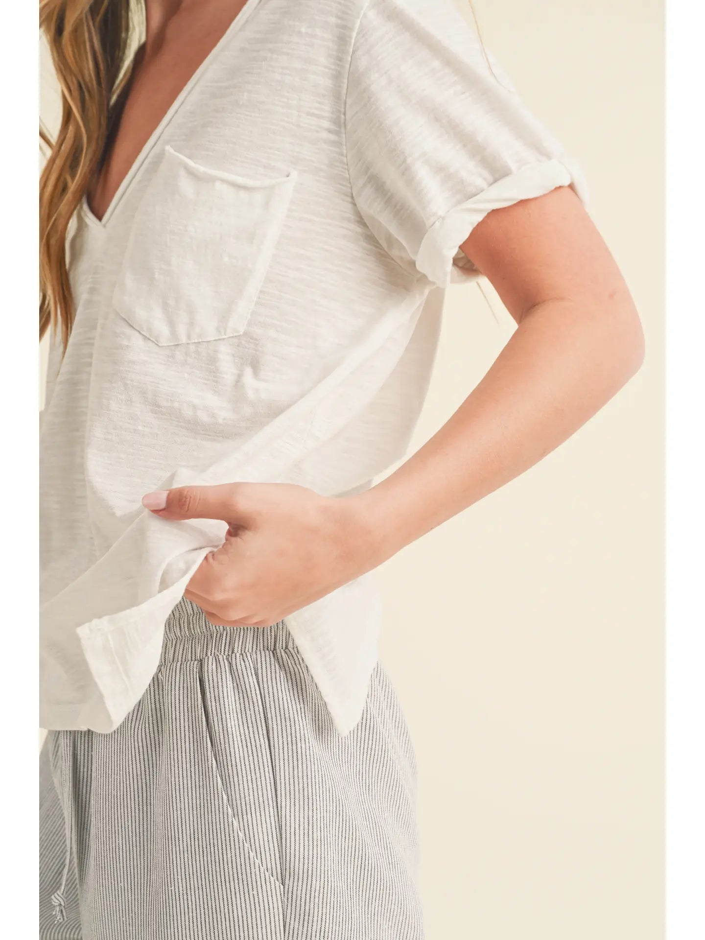 Zoie V-Neck Short Sleeve Top