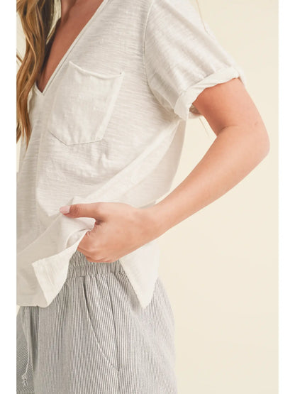Zoie V-Neck Short Sleeve Top