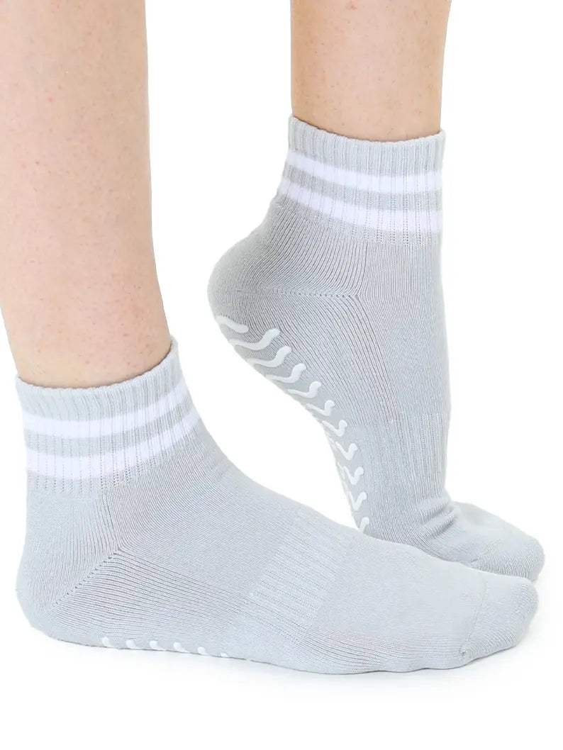 Grey Stripe Grip Socks