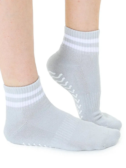 Grey Stripe Grip Socks