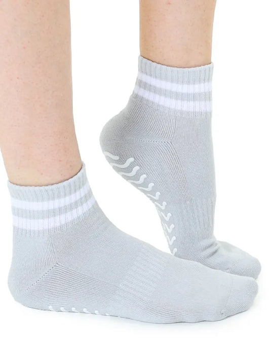 Grey Stripe Grip Socks