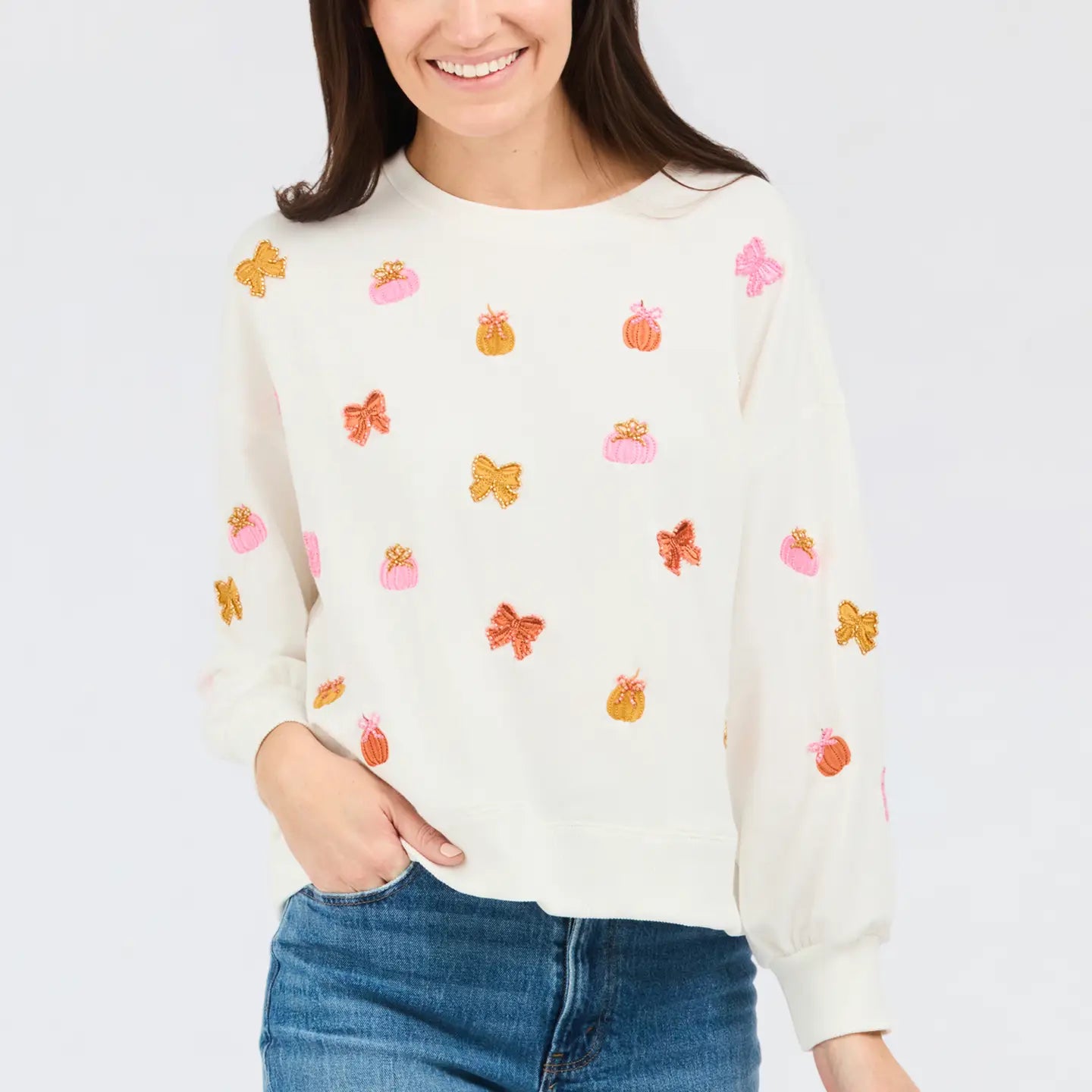Millie Bow Pumpkins Sweatshirt