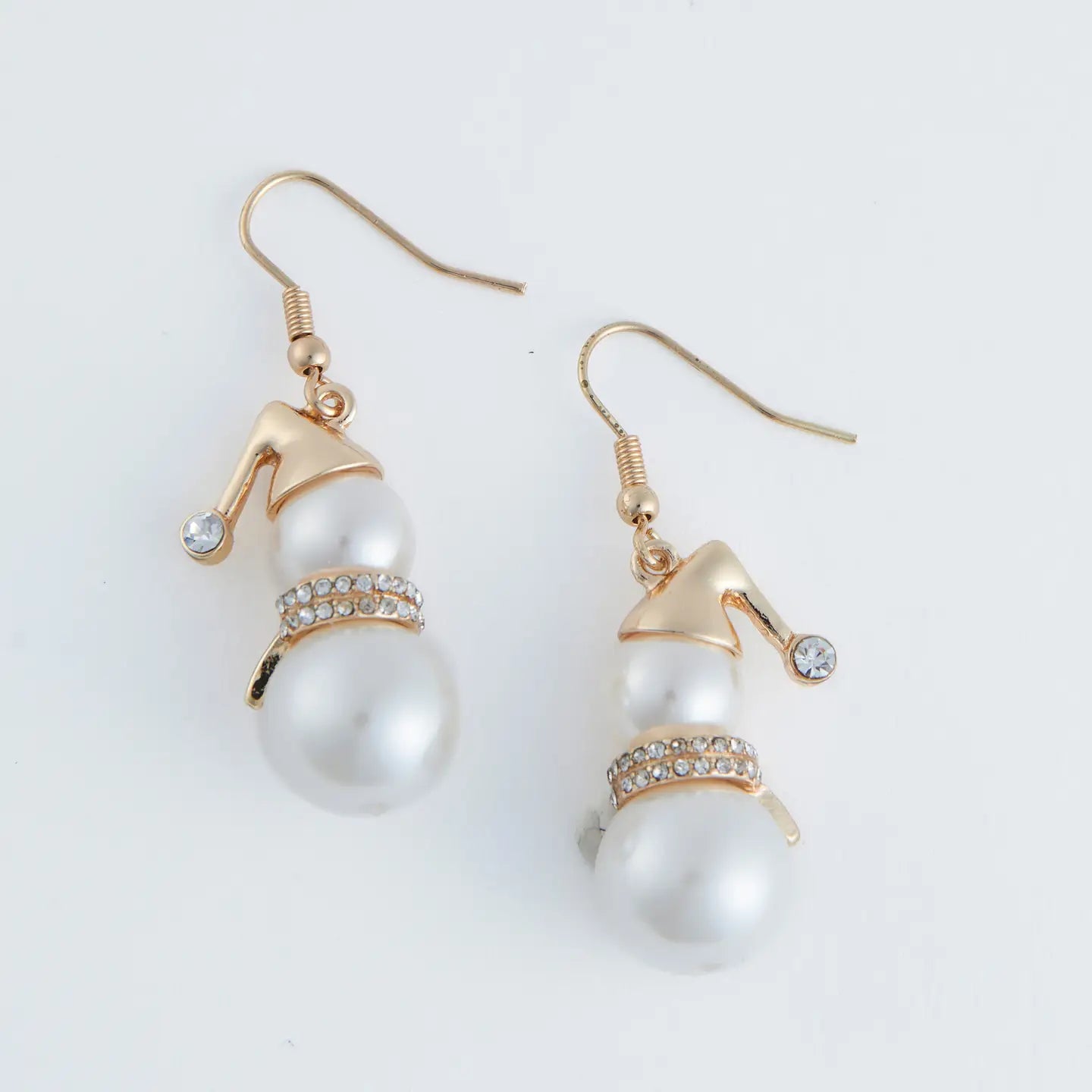 Holiday Snowman Pearl Earrings